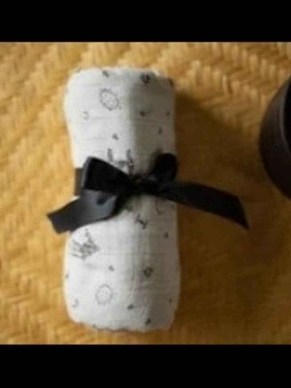 White Muslin Swaddle with Black Star Wars Print